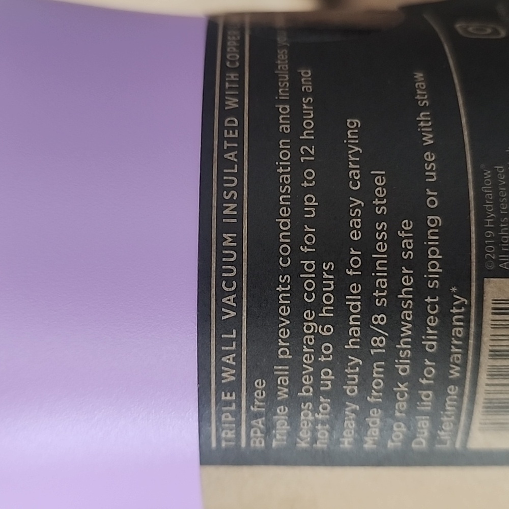 Hydraflow Purple 30 Oz Tumbler with Straw - Picture 5 of 7